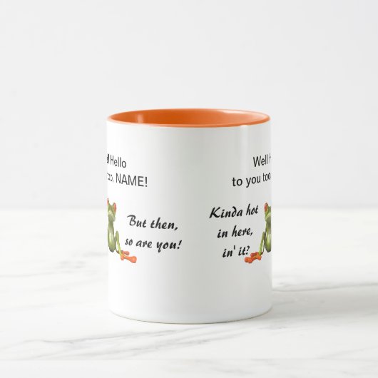 Cute green tree frog grappige mug mok (Midden)