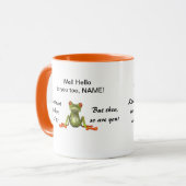 Cute green tree frog grappige mug mok (Voorkant links)