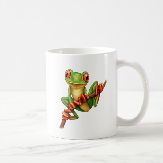 Cute Green Tree Frog op een Branch Koffiemok (Rechts)