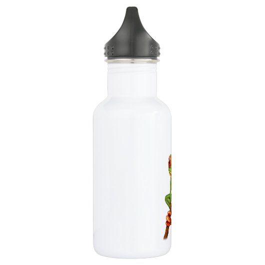 Cute Green Tree Frog op een Branch Waterfles (Links)