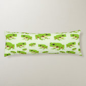 Cute Green Tree Frog Pattern Lichaamskussen (Achterkant)