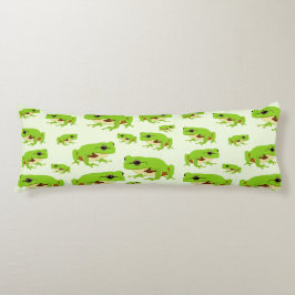 Cute Green Tree Frog Pattern Lichaamskussen