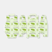 Cute Green Tree Frog Pattern Name Age Birthday Bedankdoosjes (Uitgevouwen)