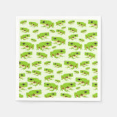 Cute Green Tree Frog Pattern Servet (Voorkant)
