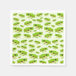 Cute Green Tree Frog Pattern Servet