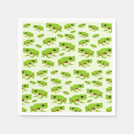 Cute Green Tree Frog Pattern Servet (Voorkant)