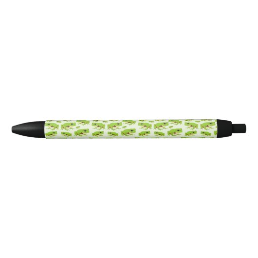 Cute Green Tree Frog Pattern Zwarte Inkt Pen (Voorkant)
