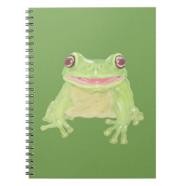 Cute Green Tree Frog - transparant.  Notitieboek
