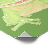 Cute Green Tree Kikker - 3x transparant. Poster (Hoek)