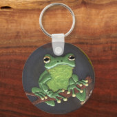 Cute Green Tree Kikker Animal-lovers Gift Sleutelhanger (Voorkant)