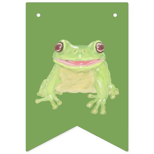 Cute Green Tree Kikker - één afbeelding. Vlaggetjes (Eerste vlag)