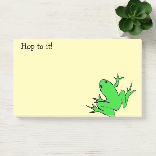Cute Green Tree Kikker "Hop erin!" Post-it® Notes (Kantoor)