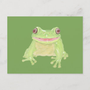 Cute Green Tree Kikker - transparant. Briefkaart