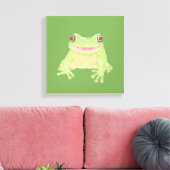 Cute Green Tree Kikker - transparant. Canvas Afdruk (Insitu (Woonkamer))