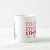 Cute Green Tree Rex Dino Merry kerst Koffiemok (Center)