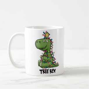 Cute Green Tree Rex Dino Merry kerst Koffiemok