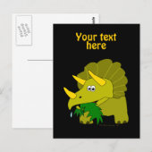 Cute Green Triceratops Cartoon Dinosaur Briefkaart (Voorkant / Achterkant)