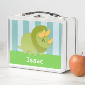 Cute Green Triceratops Kinder gepersonaliseerd (In situ)