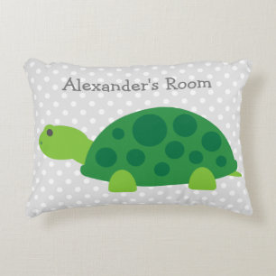 Cute green turtle accent kussen voor kinderkamer