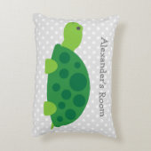 Cute green turtle accent kussen voor kinderkamer (Achterkant (Verticaal))