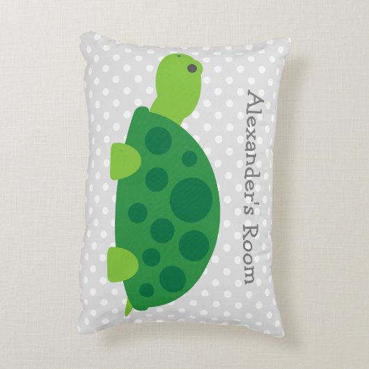 Cute green turtle accent kussen voor kinderkamer (Achterkant (Verticaal))