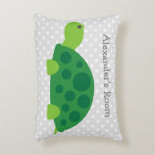 Cute green turtle accent kussen voor kinderkamer (Voorkant(Verticaal))