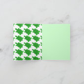 Cute Green Turtle Art Blank Note Card Gift Kaart (Binnen)