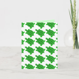 Cute Green Turtle Art Blank Note Card Gift Kaart