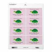 Cute green turtle baby shower sticker flesje (Full Sheet)