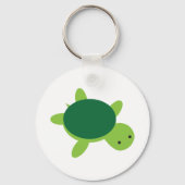 Cute Green Turtle Button Sleutelhanger (Voorkant)