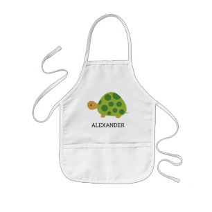 Cute Green Turtle Personalized Kinder Schort