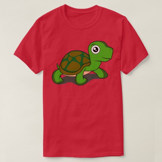 Cute Green Turtle T-shirt (Design voorkant)