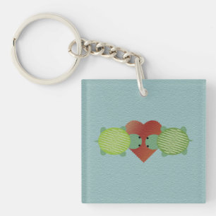 Cute Green Turtles in Love Sleutelhanger