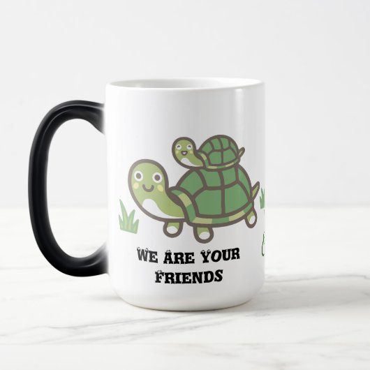 Cute Green Turtles Magische Mok (Links)