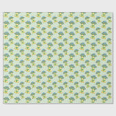 Cute Green UFO Pattern Cadeaupapier (Vlak)