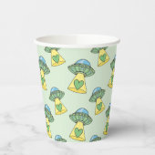 Cute Green UFO Pattern Papieren Bekers (Links)
