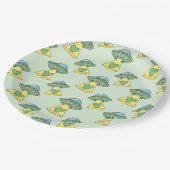Cute Green UFO Pattern Papieren Bordje (Gekanteld)