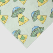 Cute Green UFO Pattern Tissuepapier (Detail)