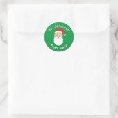 Cute Green van Santa Custom Name Family Kerstmis Ronde Sticker (Tas)