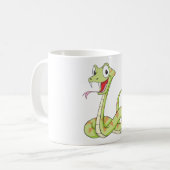 Cute Green Viper Snake Cartoon Shirt Koffiemok (Voorkant links)