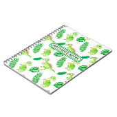 Cute Green Waterverf Oerwoud Dinosaur Pattern Notitieboek (Linkerzijde)