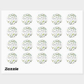 Cute Green Waterverf Paint Summer Cactus Pattern Ronde Sticker (Vel)
