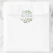 Cute Green Waterverf Paint Summer Cactus Pattern Ronde Sticker (Tas)
