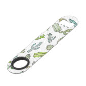 Cute Green Waterverf Paint Summer Cactus Pattern Speed Flessenopener (Voorkant Gekanteld)