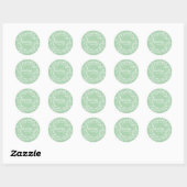 Cute Green & White Pine and Holly Kerstmis Ronde Sticker (Vel)