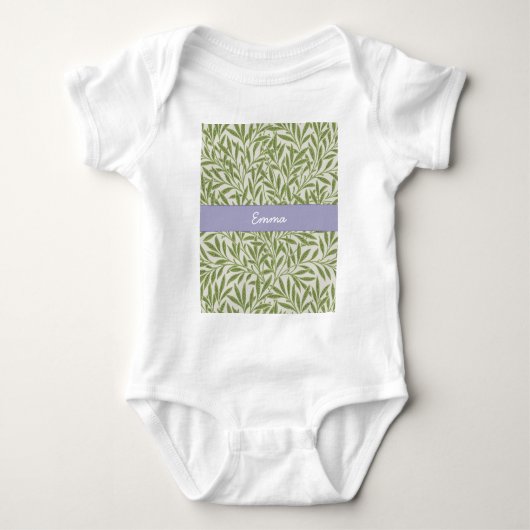 Cute Green Willow Leaves Botanische Naam  Romper (Voorkant)