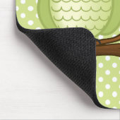  Cute Green Wise Owl | Mousepad Muismat (Hoek)