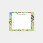 Cute Green, Yellow, Blue Floral Post the Notes (Voorkant)