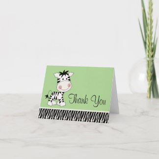 Cute Green Zebra Bedankt kaarten