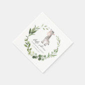 Cute Green Zebra Foliage Wreatage Baby shower Servet (Hoek)